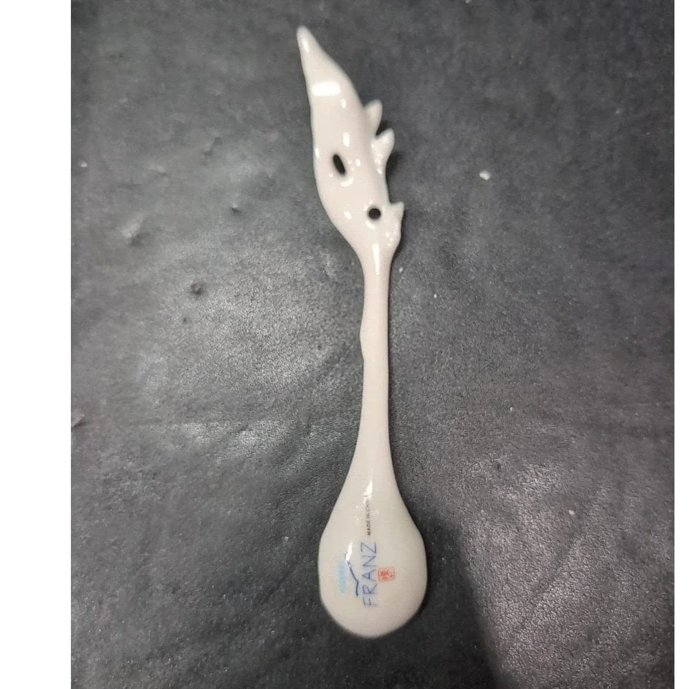 Franz Sculptured Porcelain Spoon, Spring Freesia Design, Art Collectible